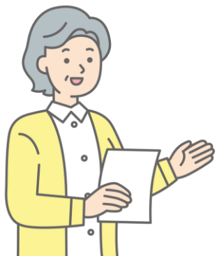 自分の状態を伝えている患者さんのイラスト